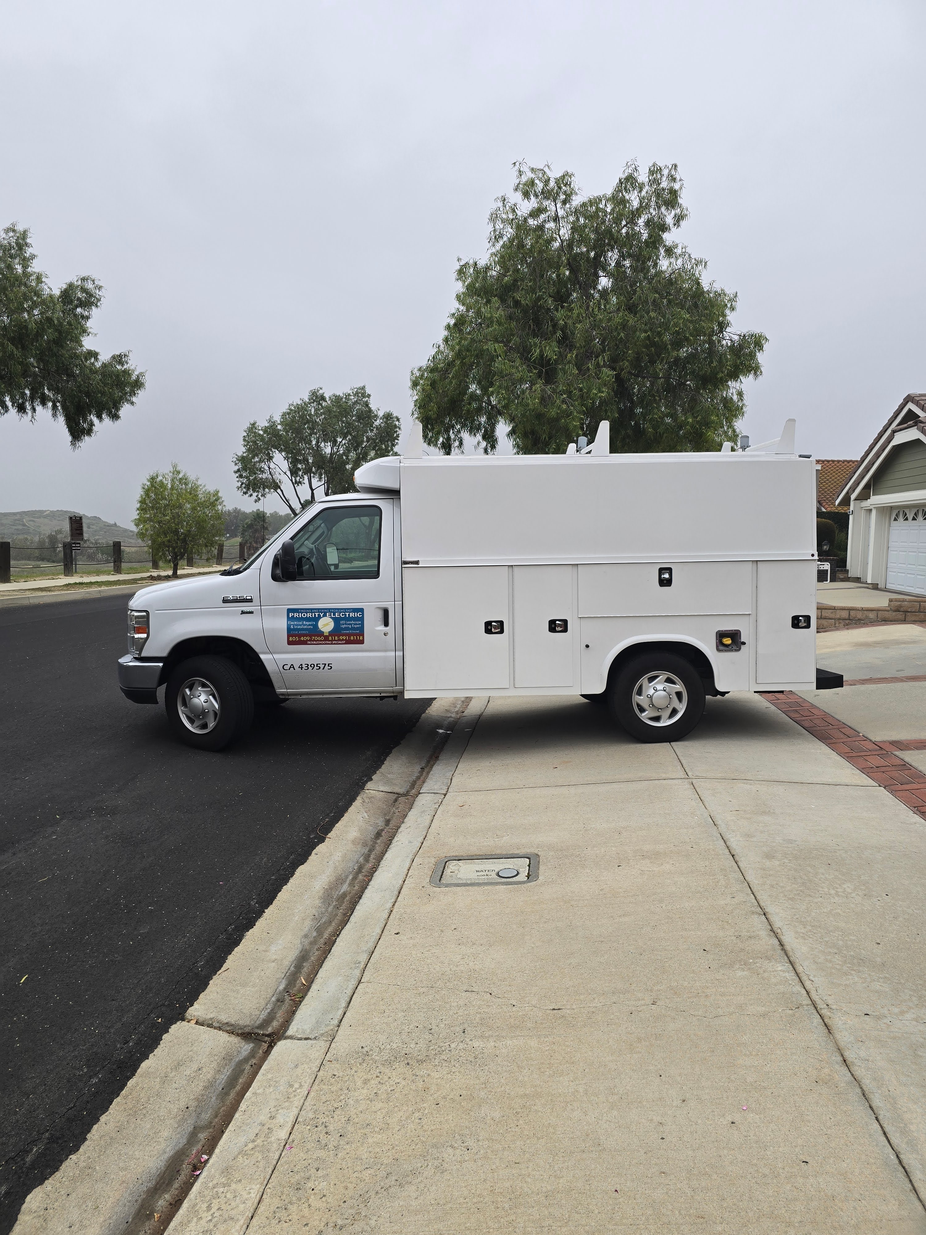 2018 E350 work truck with service bed, tools, and parts